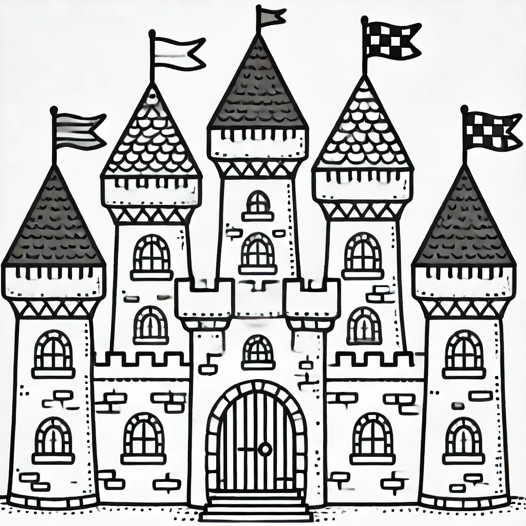 Desenho para colorir e imprimir Castelos