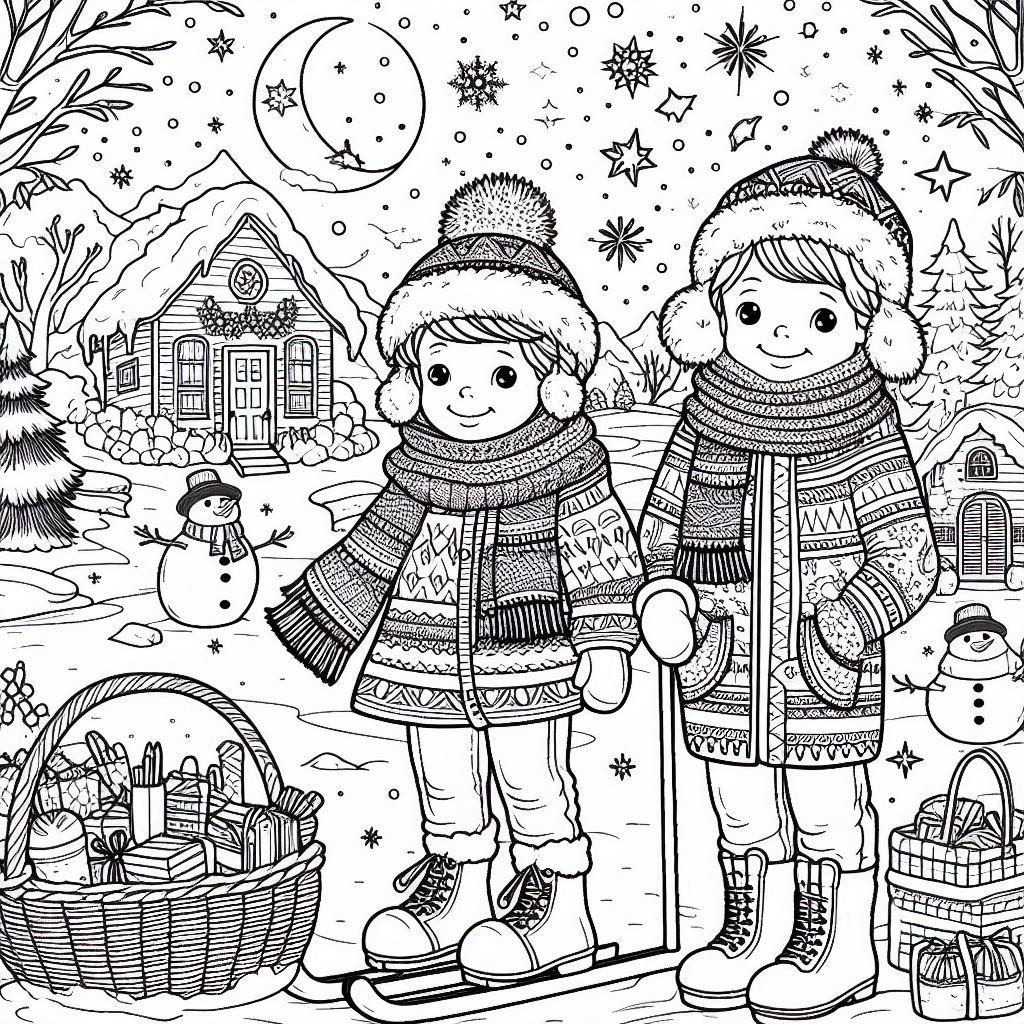 Desenho para colorir e imprimir Inverno 