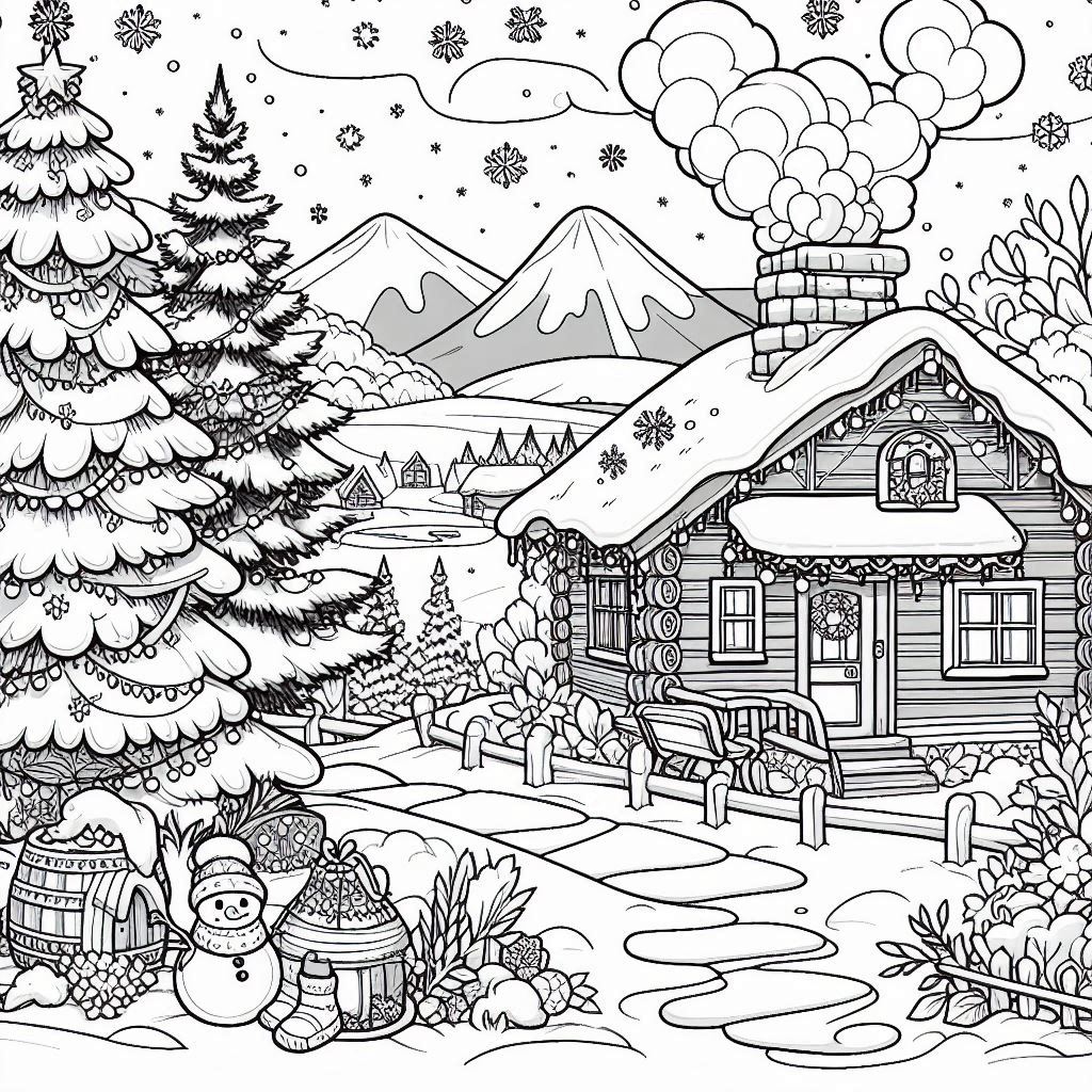 Desenho para colorir e imprimir Inverno 