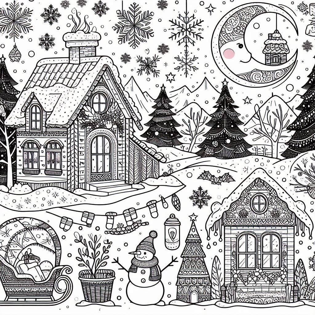 Desenho para colorir e imprimir Inverno 