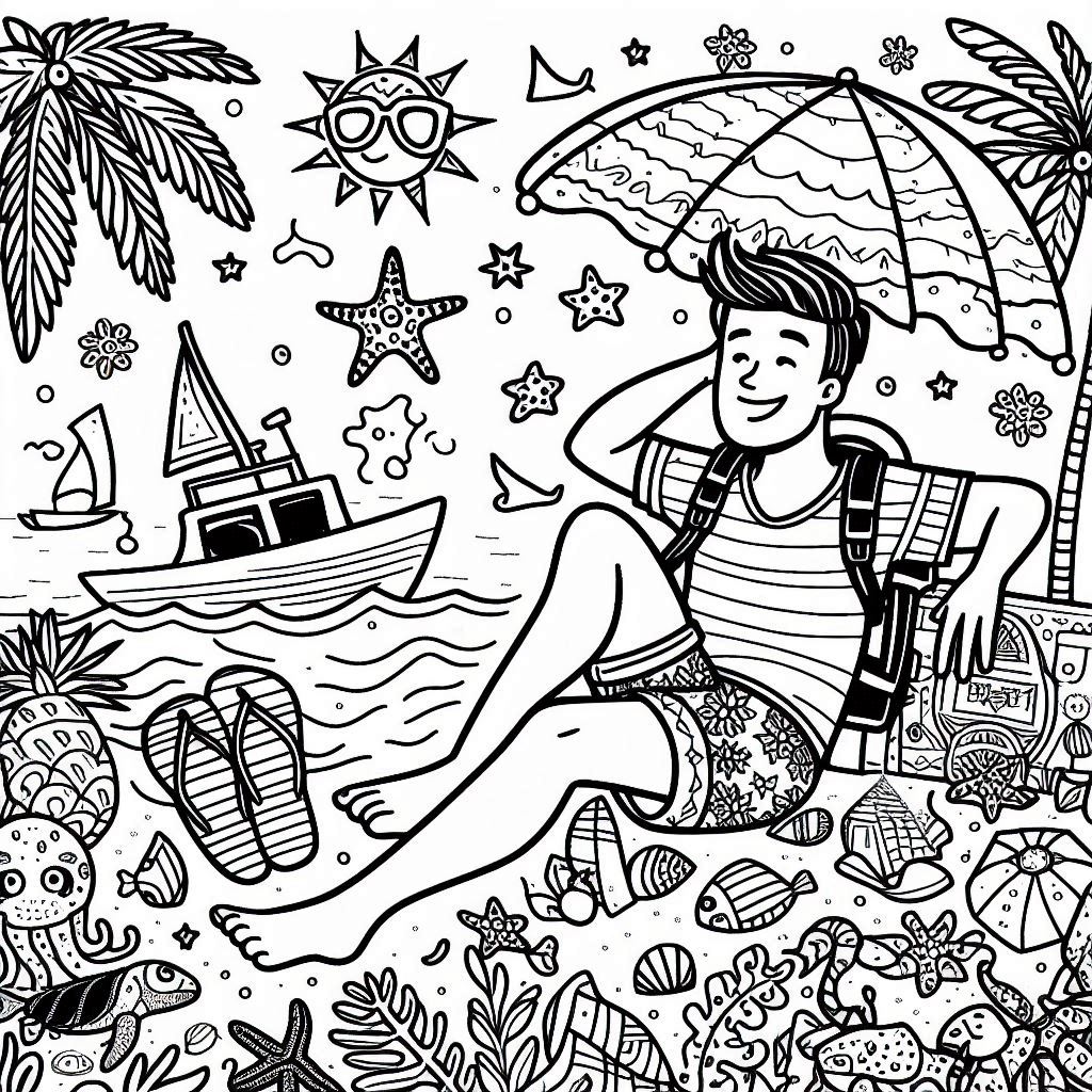 Desenho para colorir e imprimir Verão 