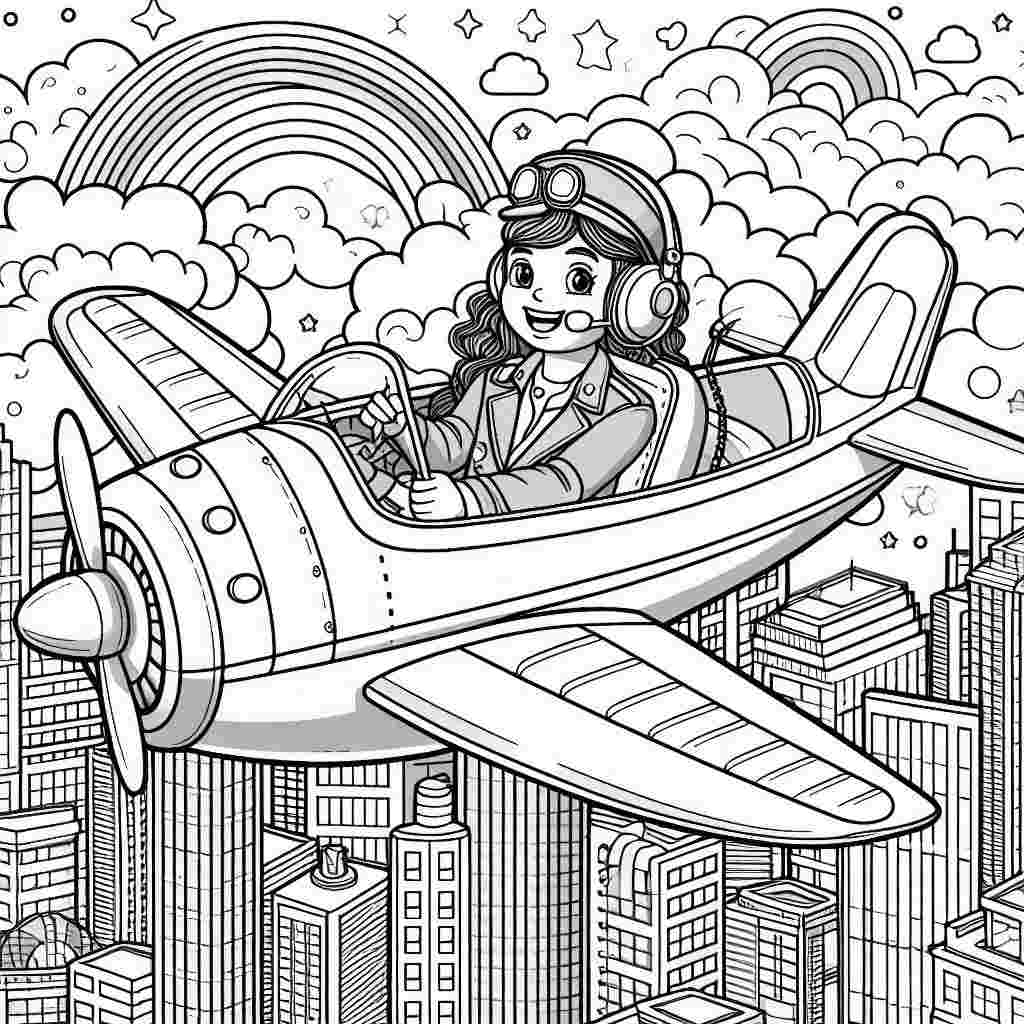 Desenho para colorir e imprimir Avião