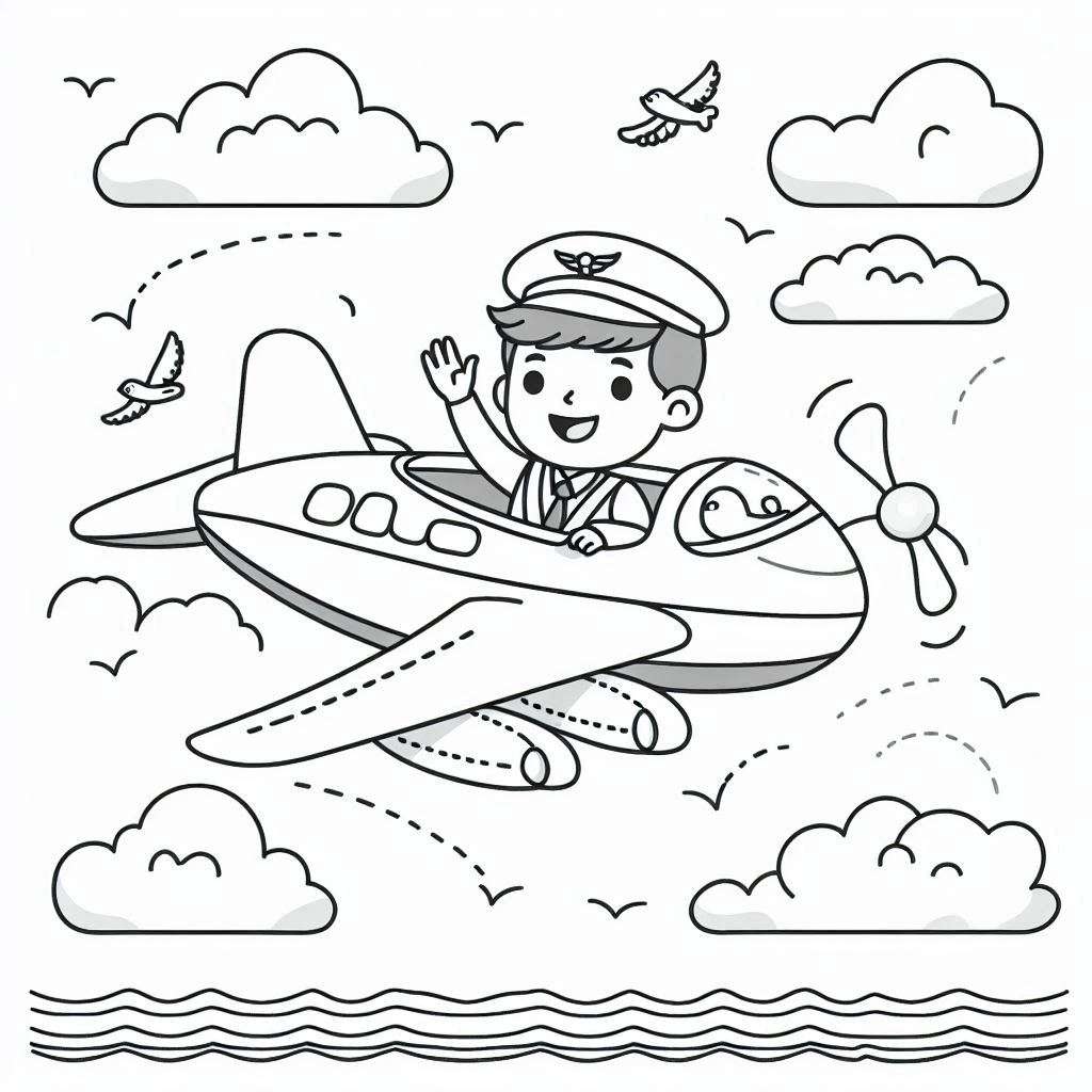 Desenho para colorir e imprimir Avião