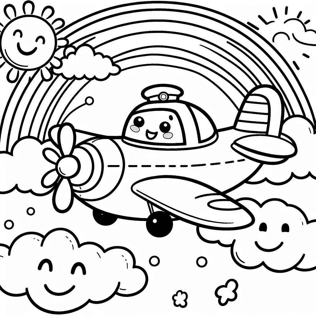 Desenho para colorir e imprimir Avião