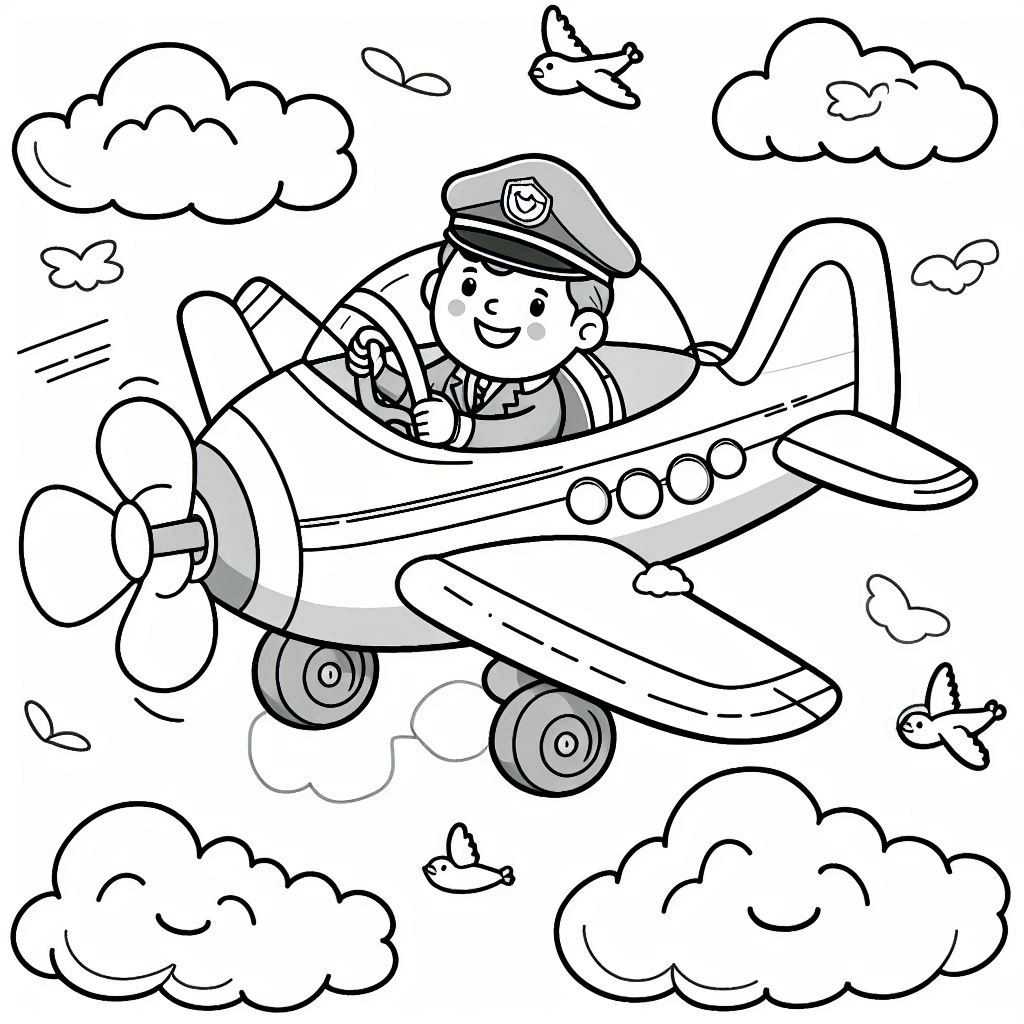 Desenho para colorir e imprimir Avião