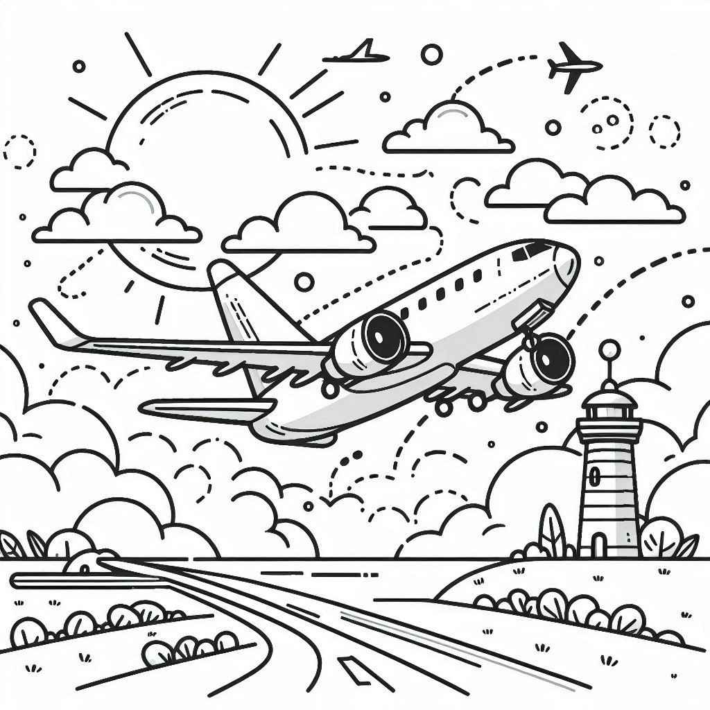 Desenho para colorir e imprimir Avião