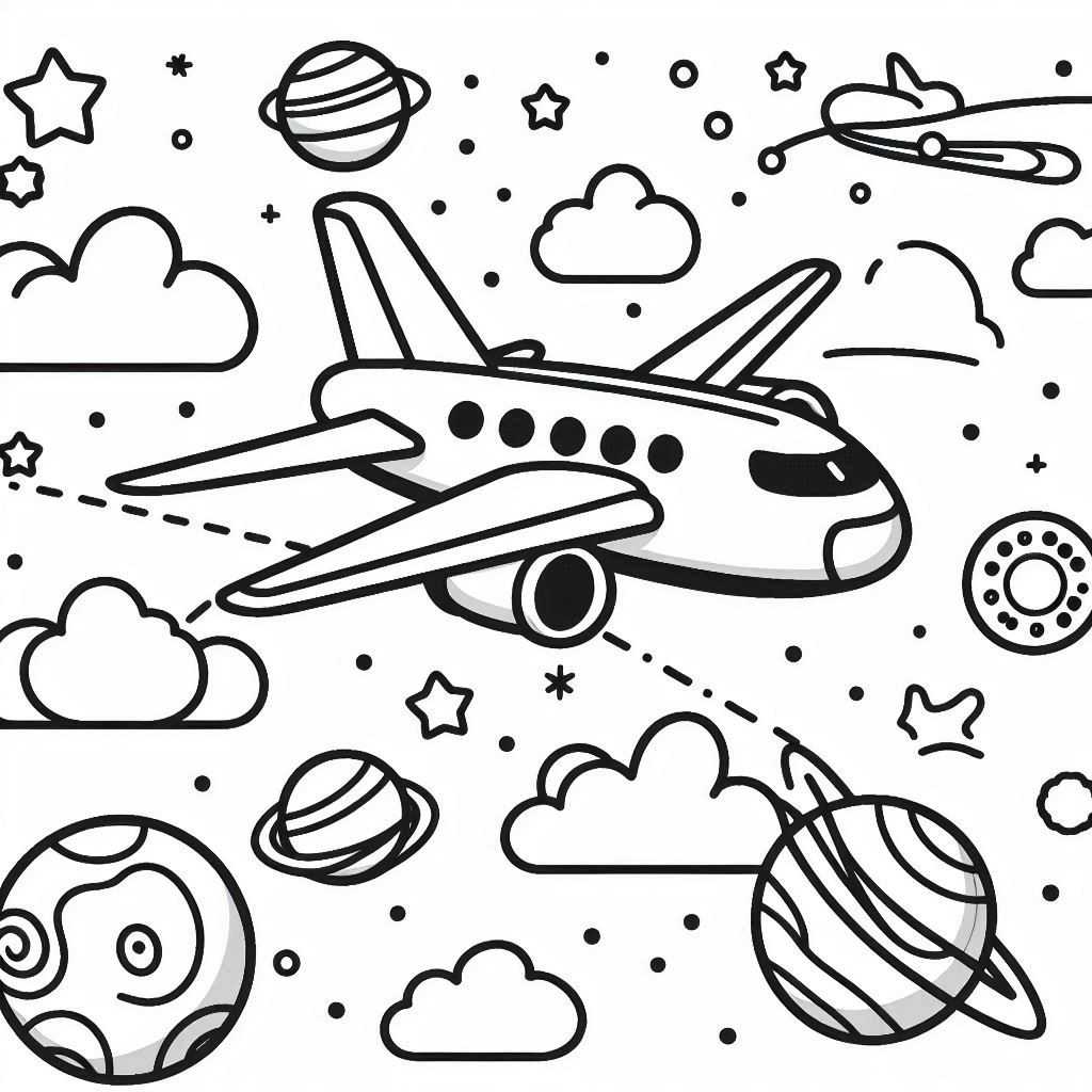 Desenho para colorir e imprimir Avião