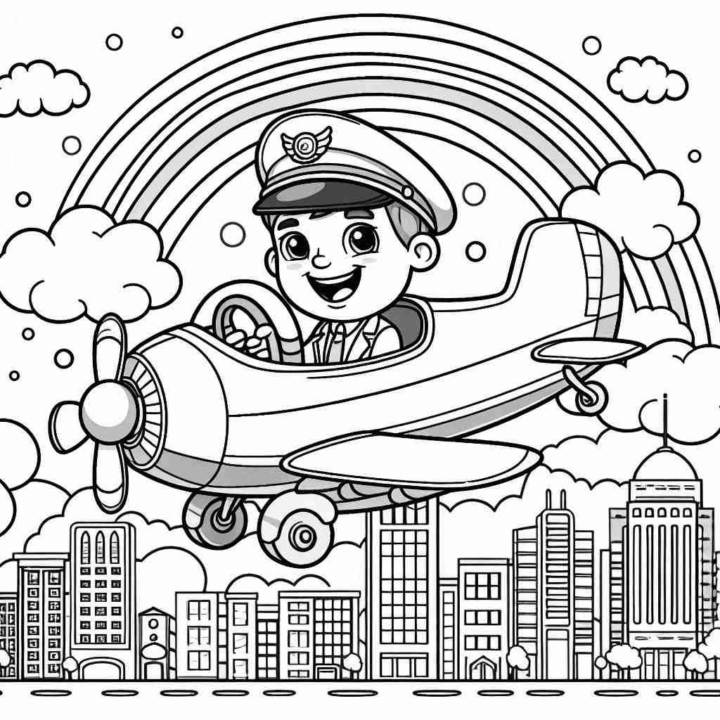 Desenho para colorir e imprimir Avião