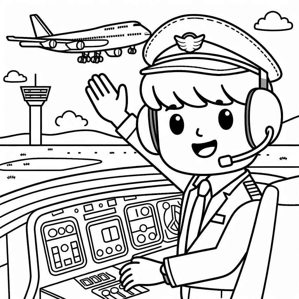 Desenho para colorir e imprimir Avião