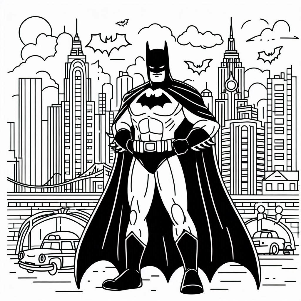 Desenho para colorir e imprimir Batman