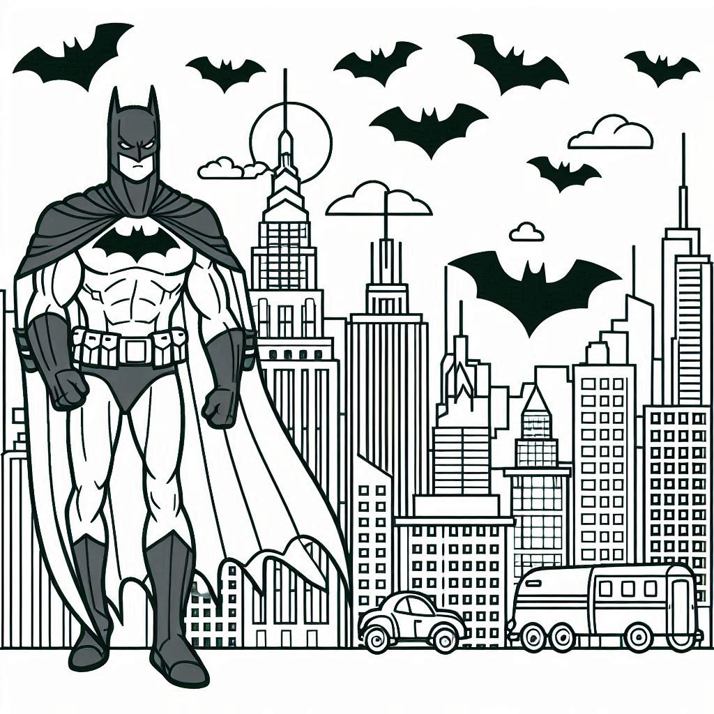 Desenho para colorir e imprimir Batman