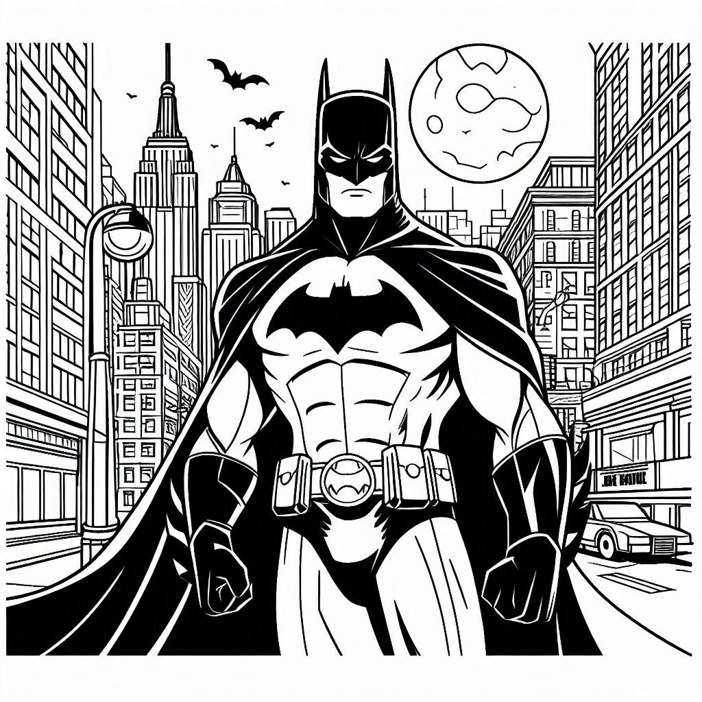 Desenho para colorir e imprimir Batman