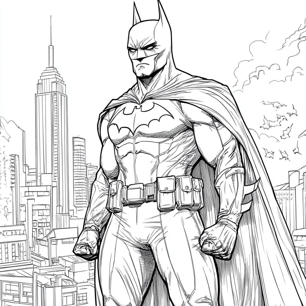 Desenho para colorir e imprimir Batman