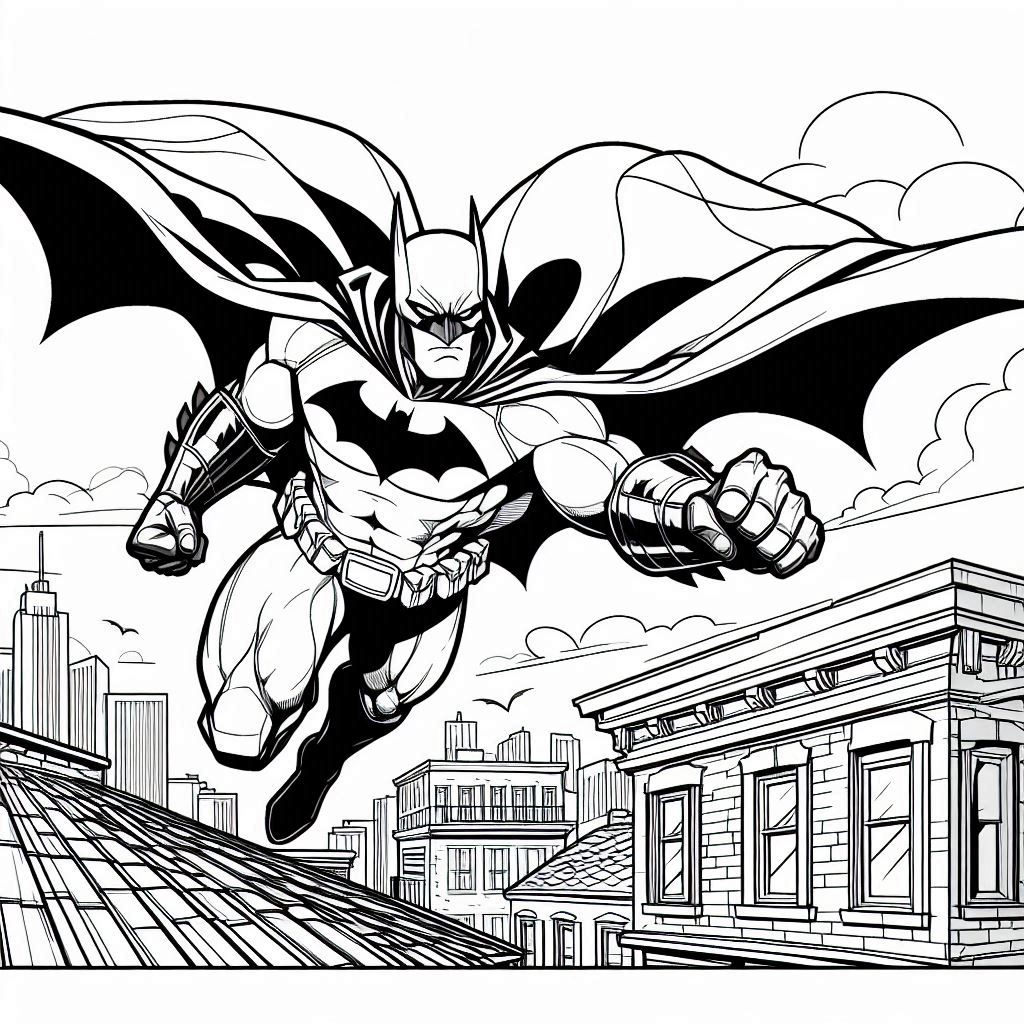 Desenho para colorir e imprimir Batman