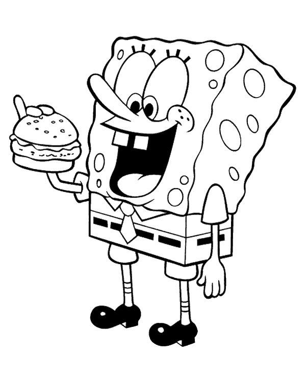 Desenho para colorir e imprimir Bob Esponja