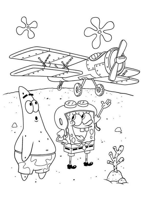 Desenho para colorir e imprimir Bob Esponja