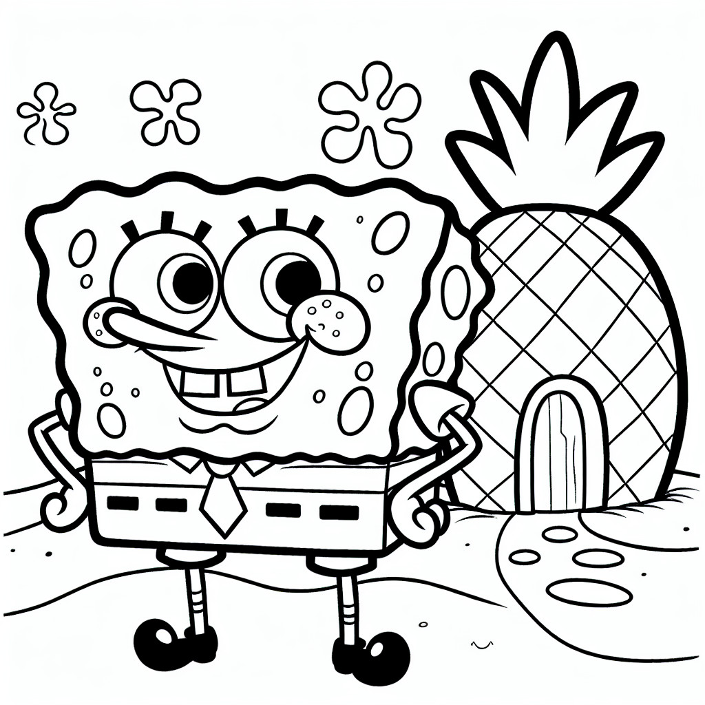 desenho para colorir e imprimir bob esponja