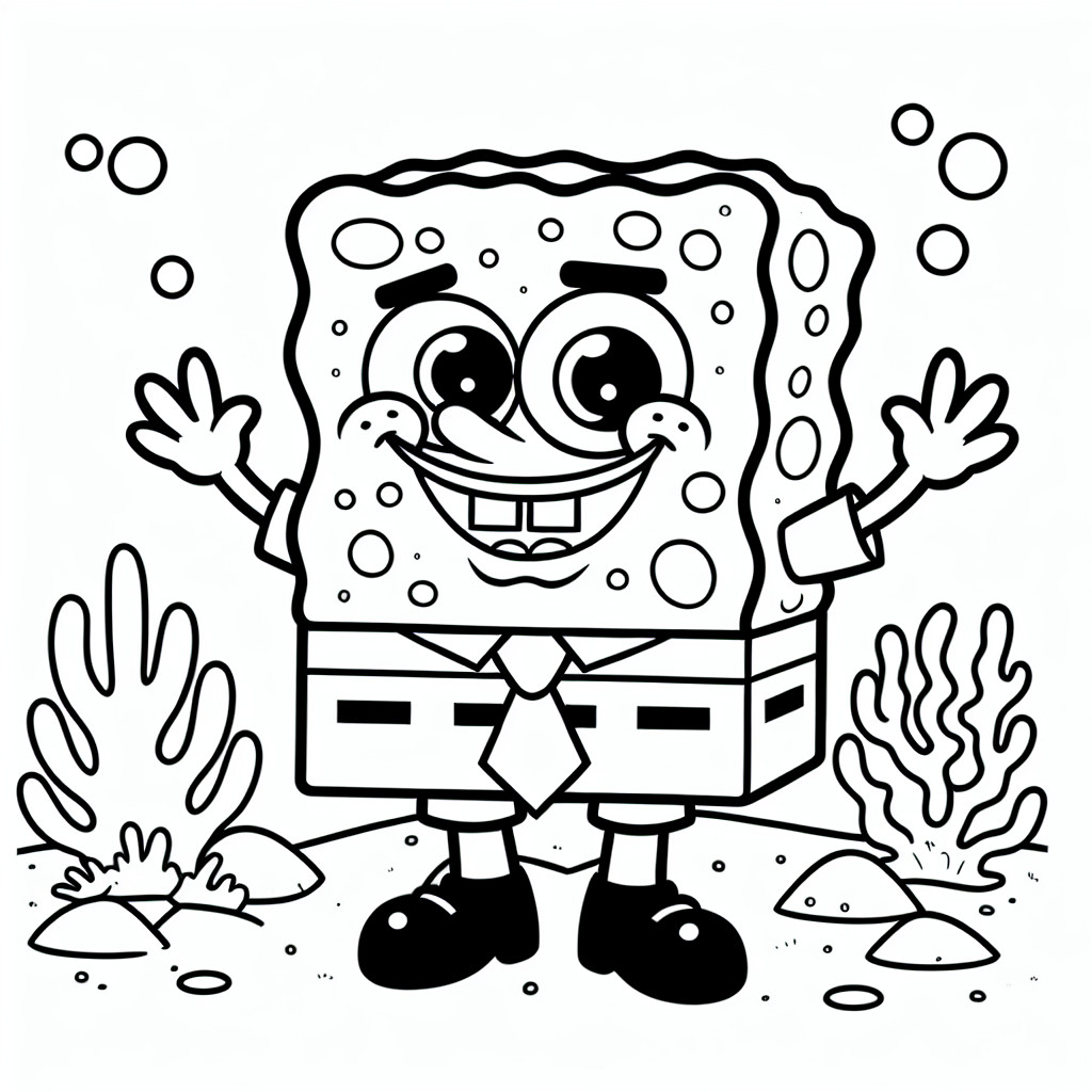 Desenho para colorir e imprimir Bob Esponja