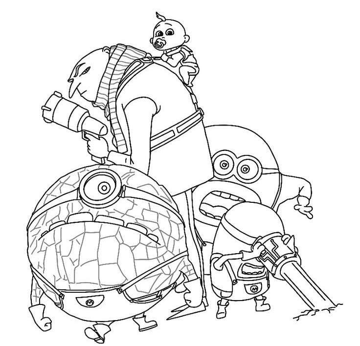 Desenho para colorir e imprimir Minions