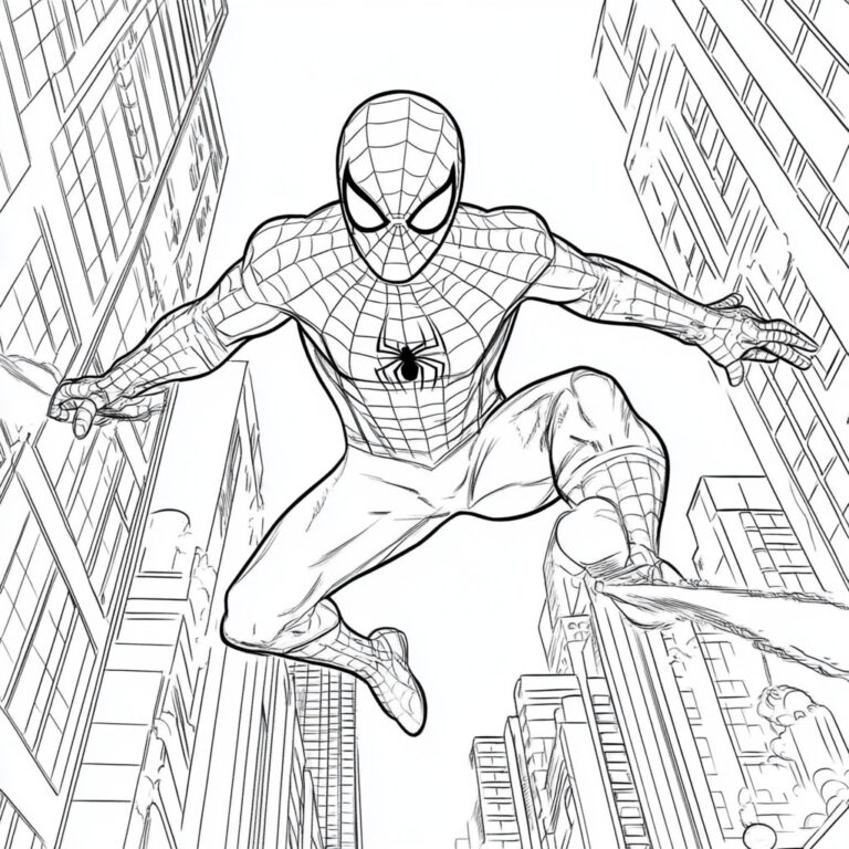 Desenho do homem aranha para colorir e imprimir