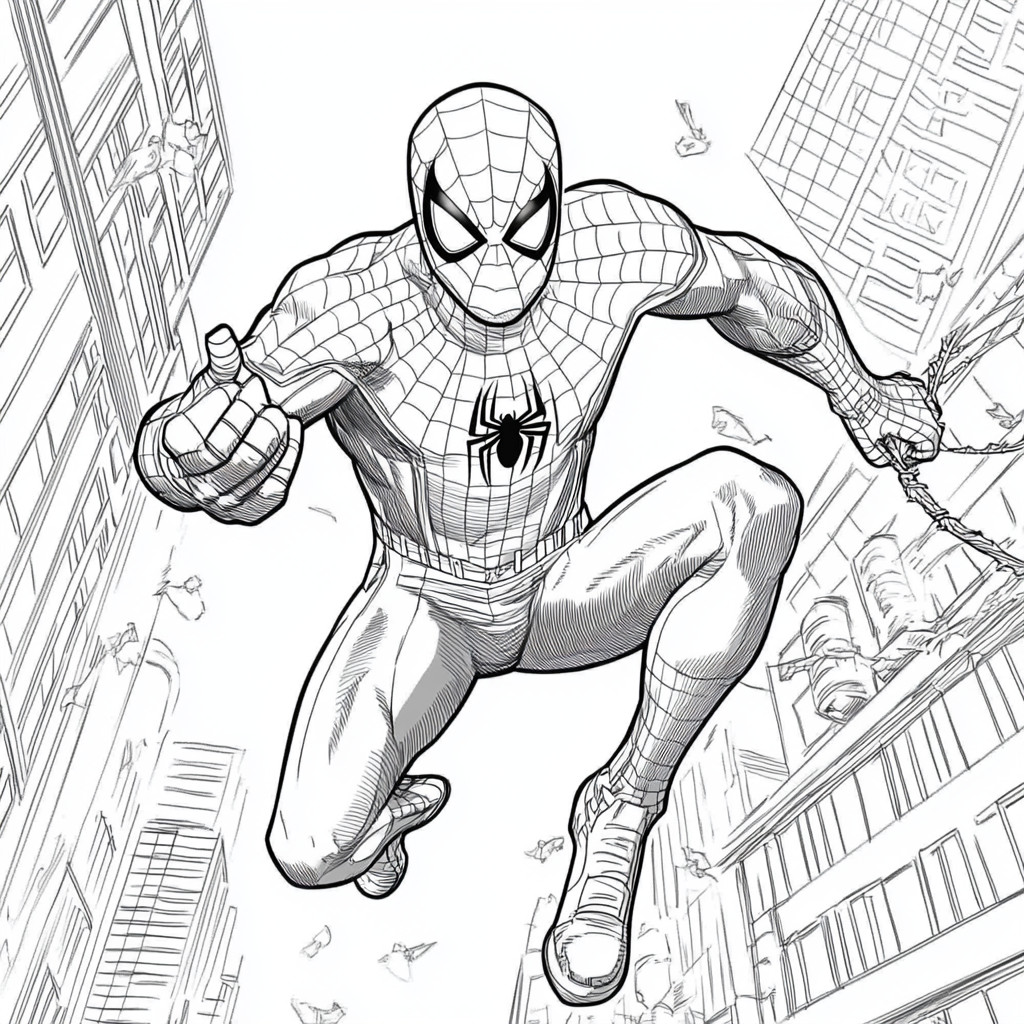 Desenho para colorir e imprimir Homem Aranha