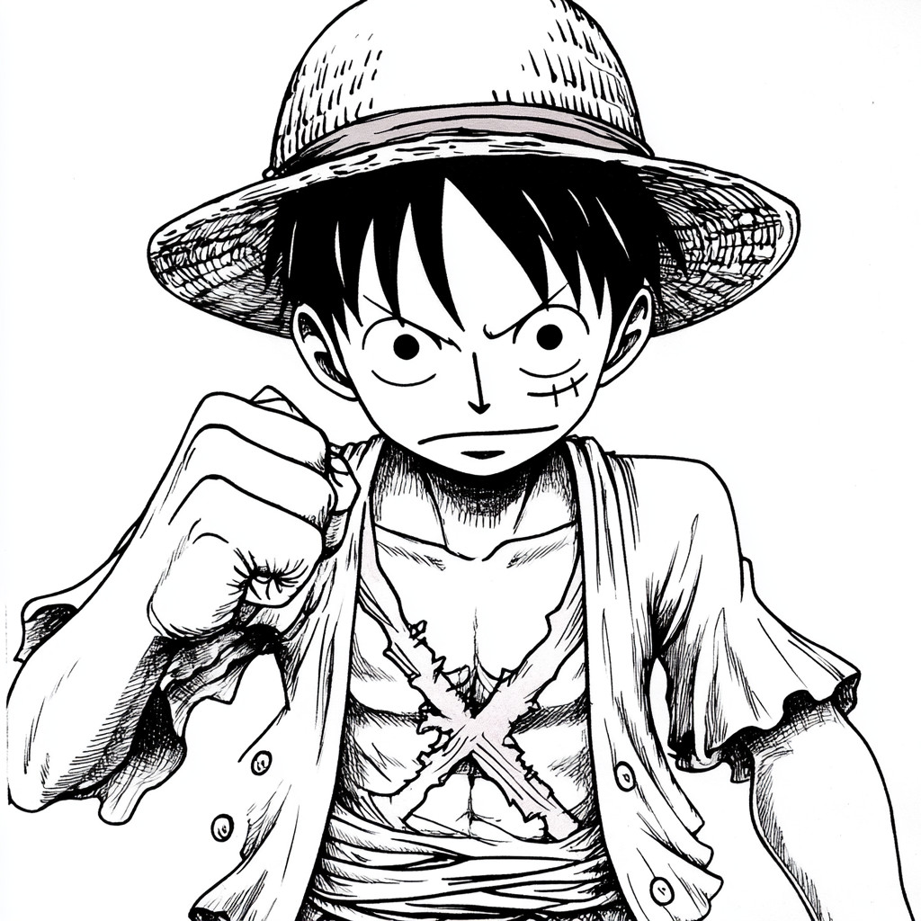 Desenho para colorir e imprimir One Piece