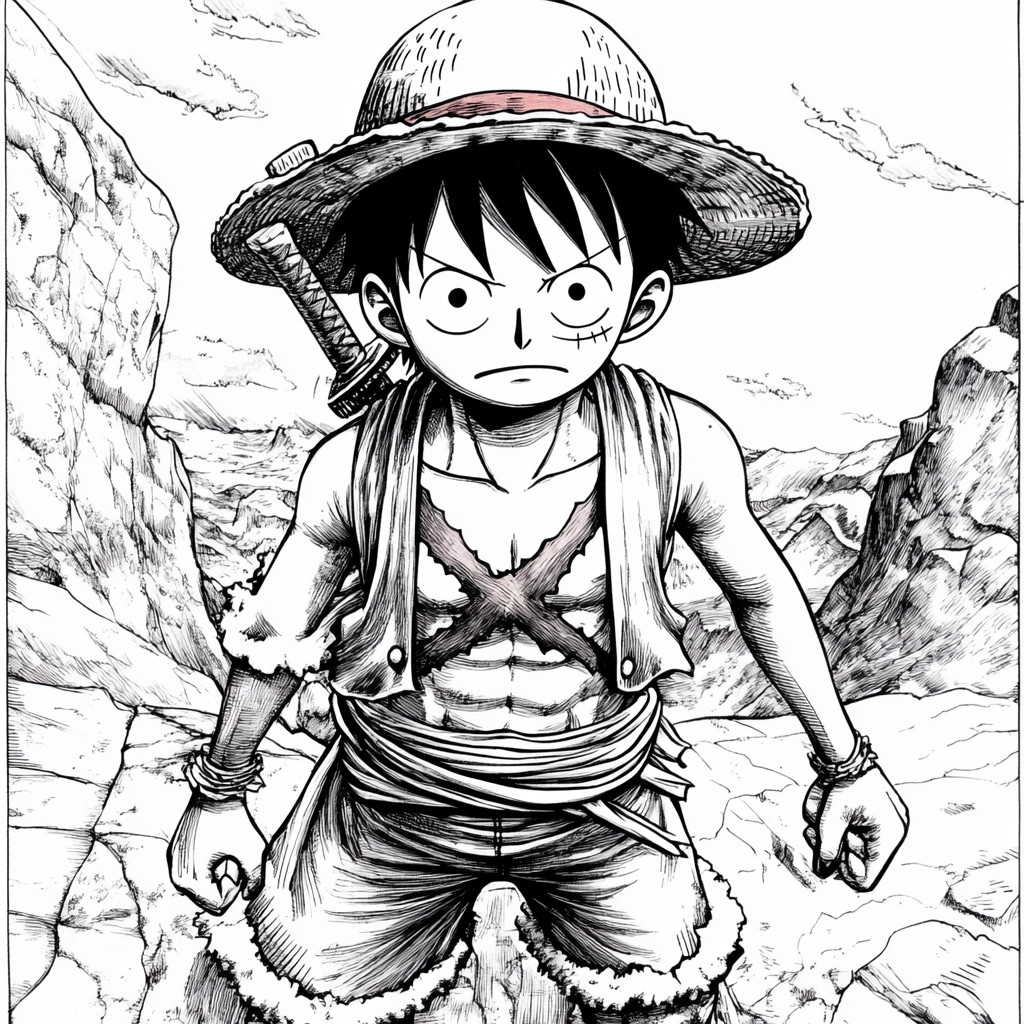 Desenho para colorir e imprimir One Piece