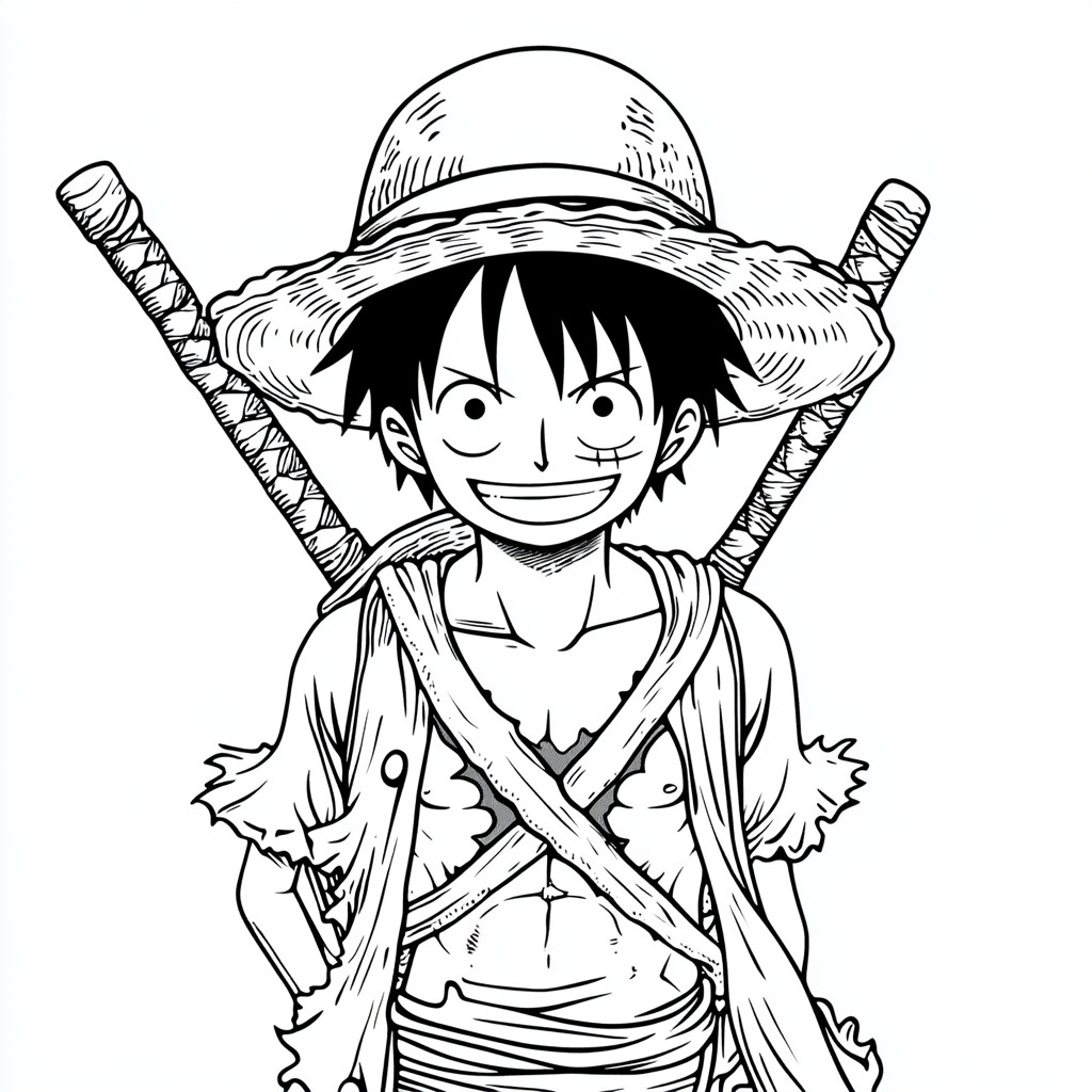 Desenho para colorir e imprimir One Piece