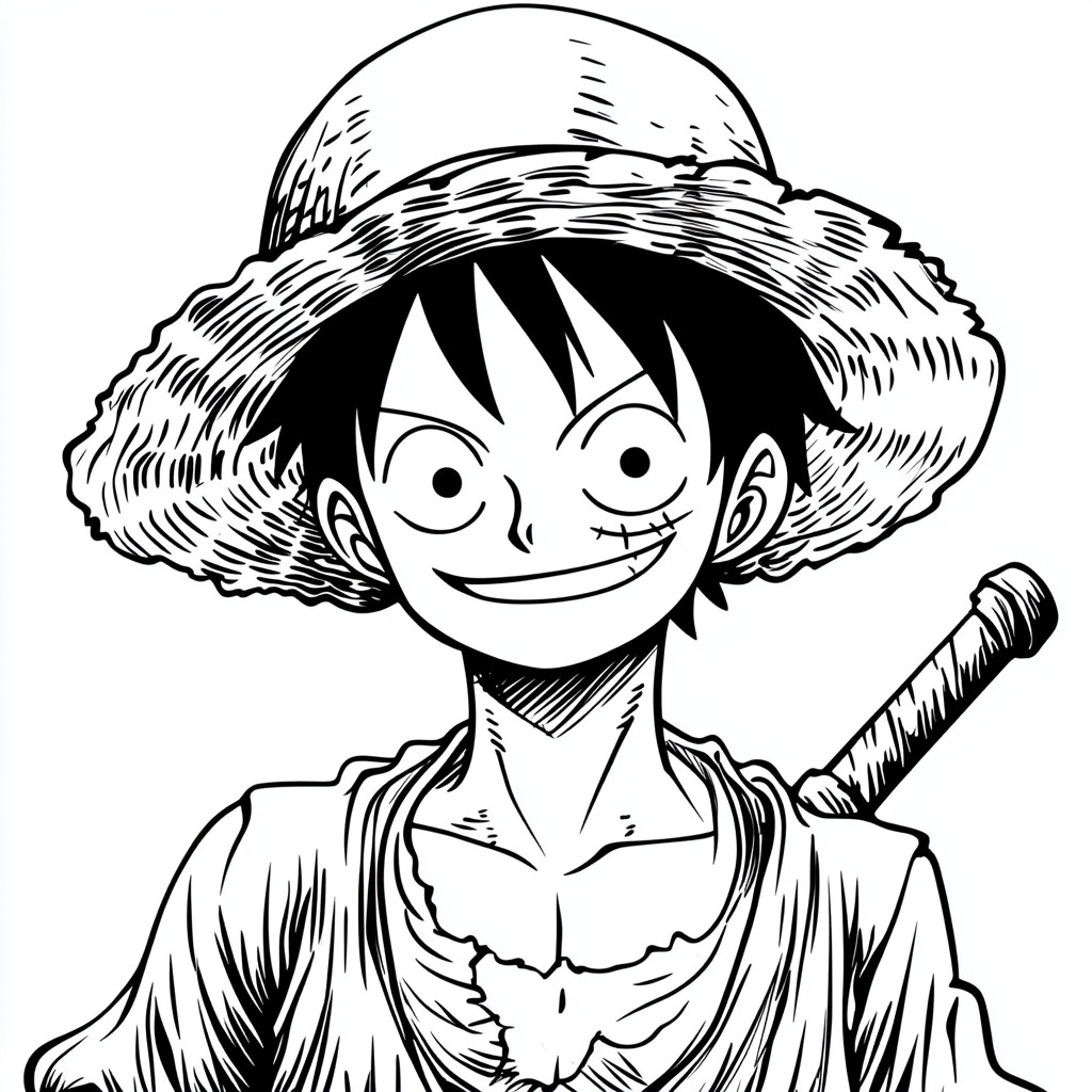 Desenho para colorir e imprimir One Piece