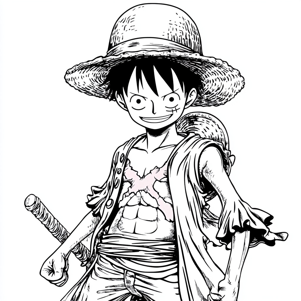 Desenho para colorir e imprimir One Piece