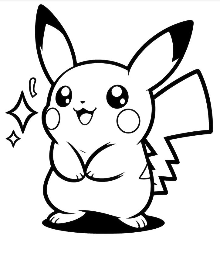 Desenho para colorir e imprimir Pikachu 