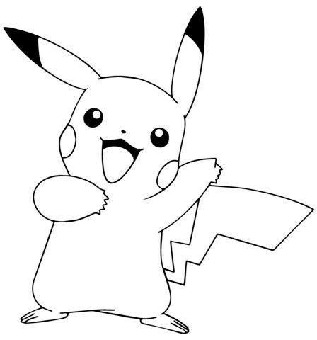 Desenho para colorir e imprimir Pikachu 