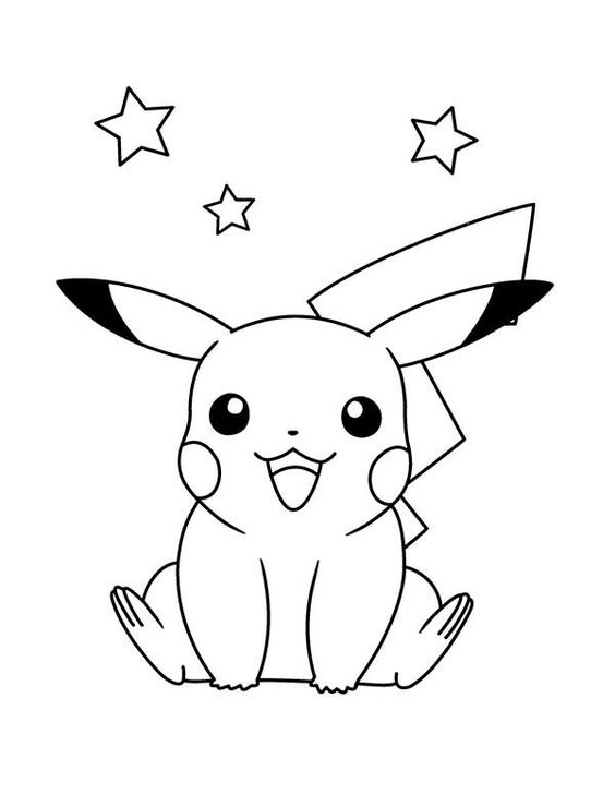 Desenho para colorir e imprimir Pikachu 