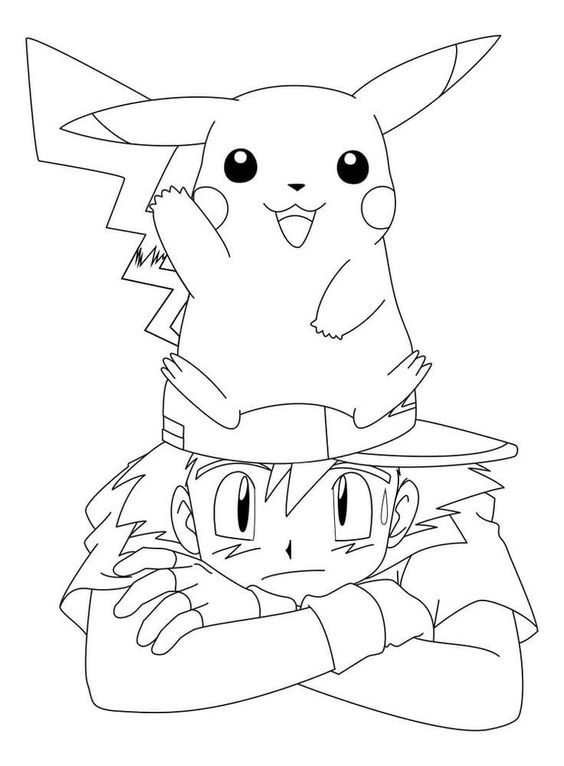 Desenho para colorir e imprimir Pikachu 