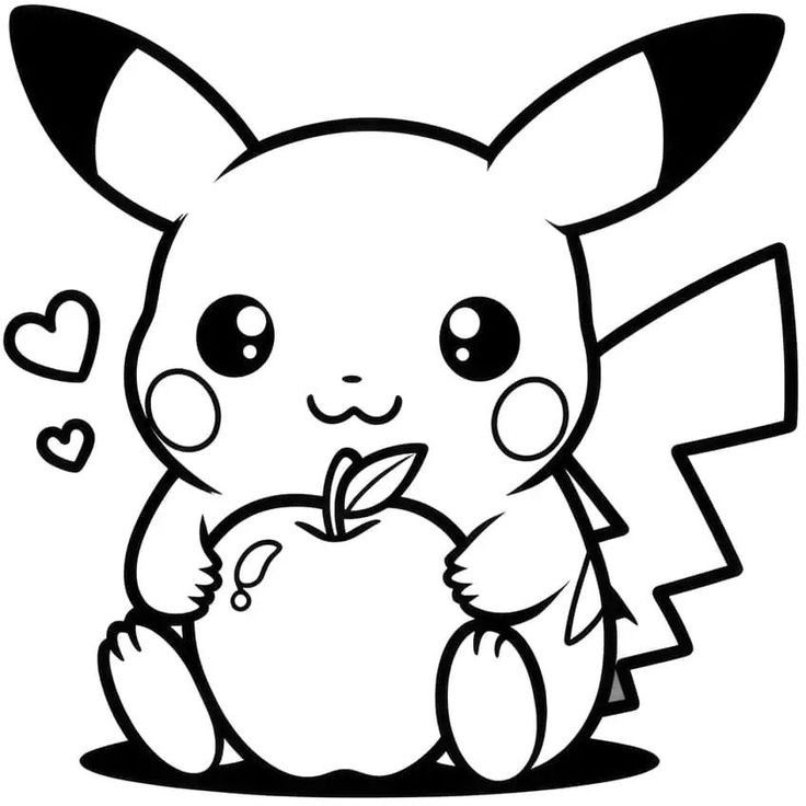 Desenho para colorir e imprimir Pikachu 