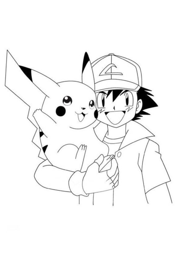 Desenho para colorir e imprimir Pikachu 