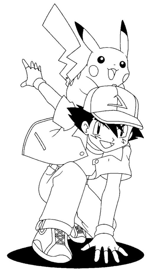 Desenho para colorir e imprimir Pikachu 