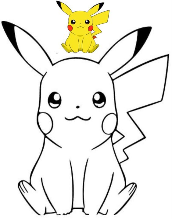 Desenho para colorir e imprimir Pikachu 