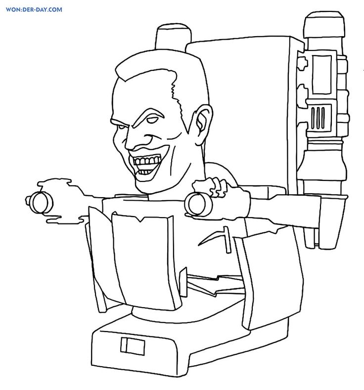 Desenho para colorir e imprimir Skibidi Toilet