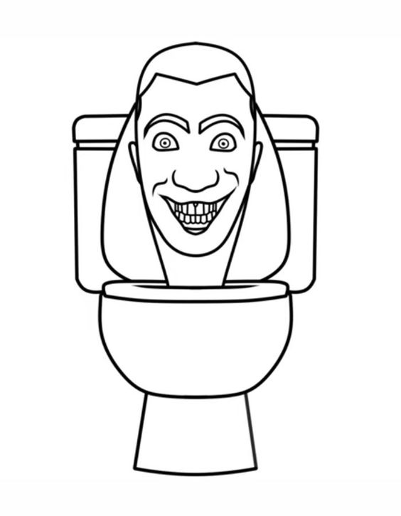 Desenho para colorir e imprimir Skibidi Toilet