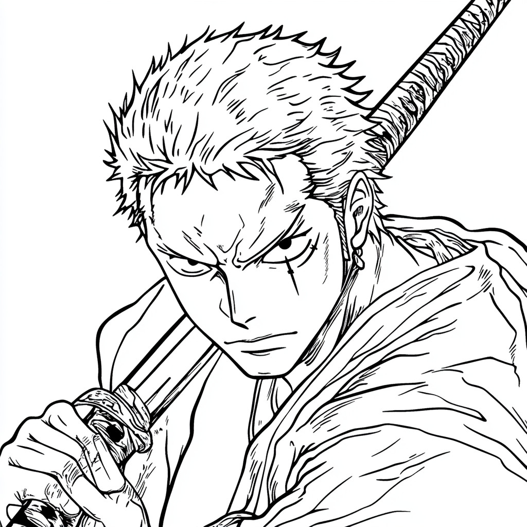 Desenho para colorir e imprimir Zoro