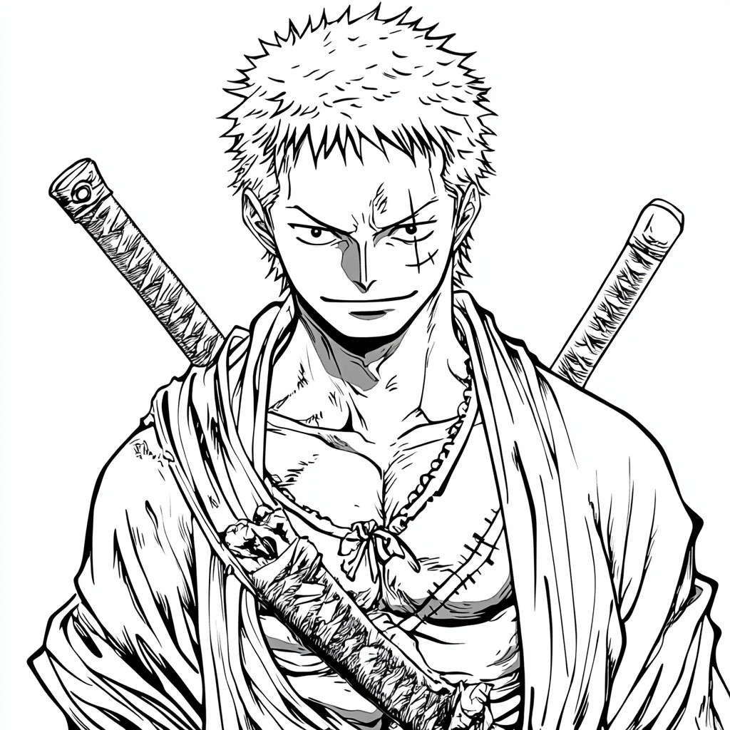 Desenho para colorir e imprimir Zoro