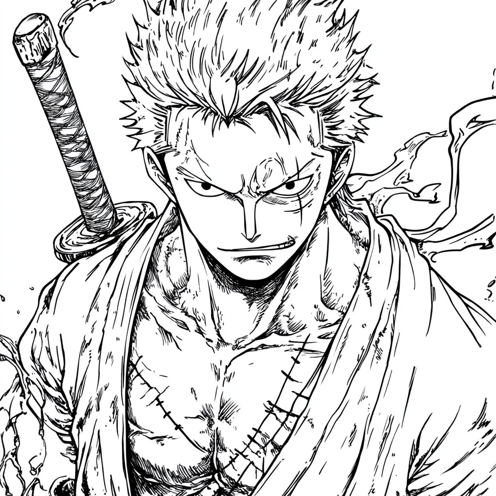 Desenho para colorir e imprimir Zoro