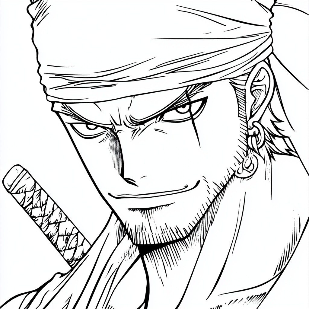 Desenho para colorir e imprimir Zoro