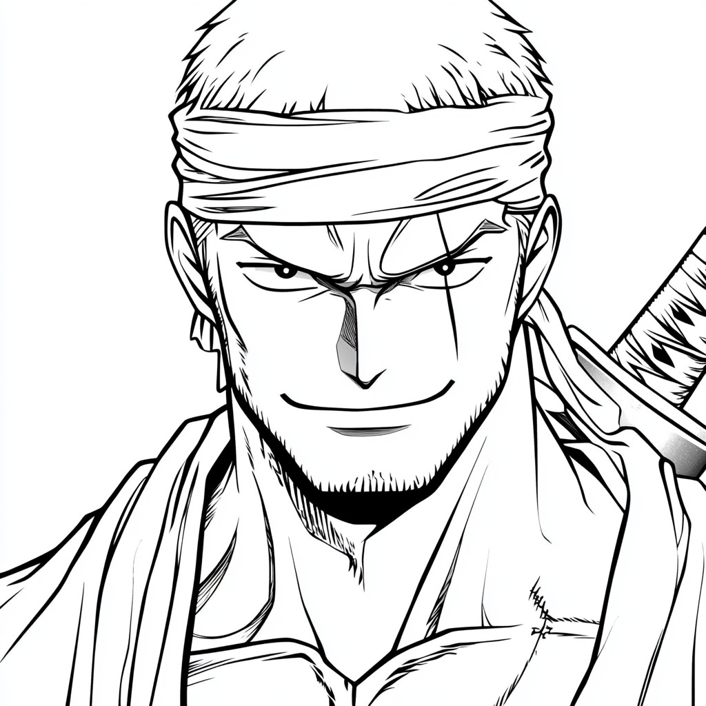 Desenho para colorir e imprimir Zoro