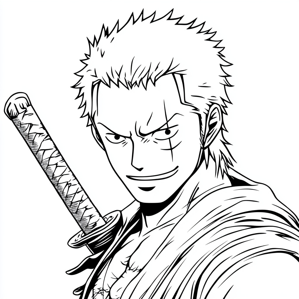 Desenho para colorir e imprimir Zoro