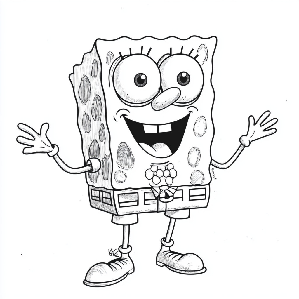 Desenho para colorir e imprimir Bob Esponja