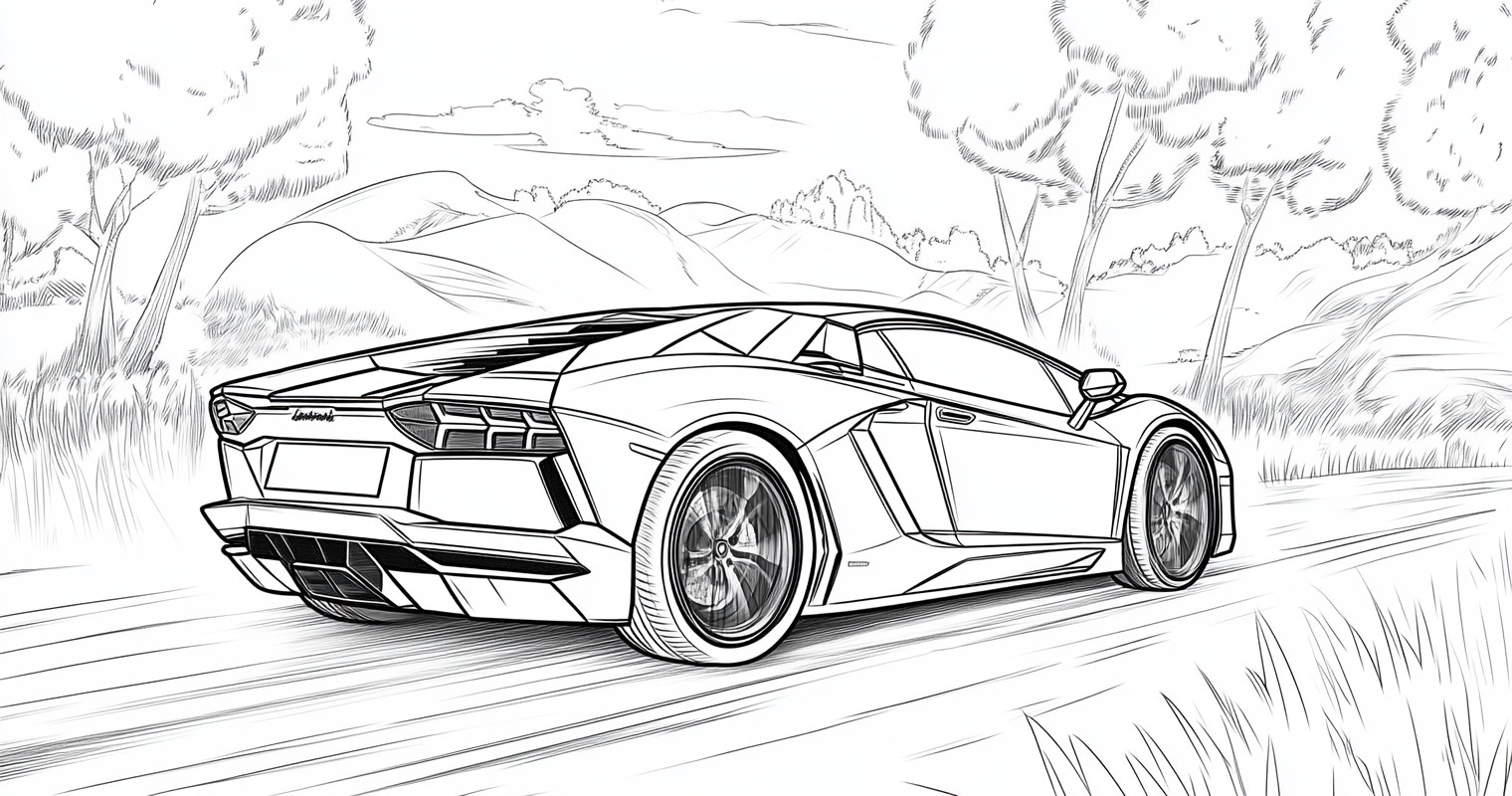 Desenhos do carros lamborghini para colorir e imprimir