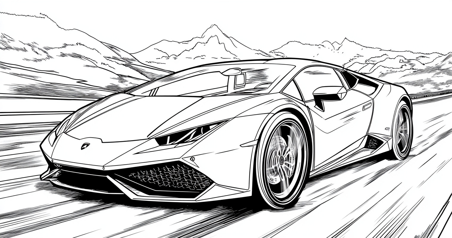 Desenho para colorir e imprimir Lamborghini