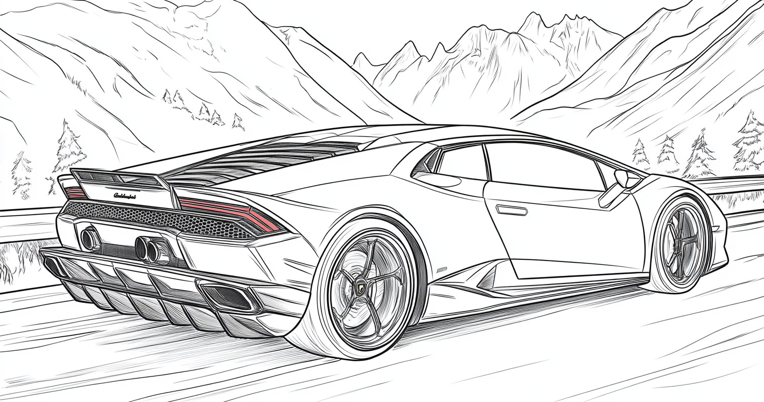 Desenhos do carros lamborghini para colorir e imprimir